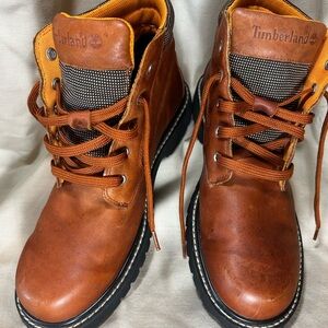 Timberland Women’s Cognac/Brown Leather Lace-Up Boots